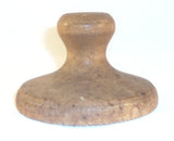 Old Turned Single Piece Wood Butter Print Eagle Spread Wings Design Knob Handel