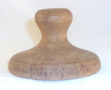 Old Turned Single Piece Wood Butter Print Eagle Spread Wings Design Knob Handel