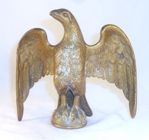 Vintage Cast Brass Heavy Finial Eagle with Spread Wings Topper