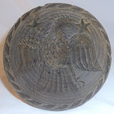 Old Turned Single Piece Chip Carved Wood Butter Print American Eagle Ball Grip