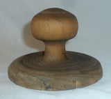 Old Turned Single Piece Chip Carved Wood Butter Print American Eagle Ball Grip