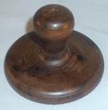 Vintage Turned Chip Carved Wood Butter Print Eagle Design Knob-Shaped Handel