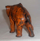 Antique Painted Cast Iron Still Penny Bank Elephant w/ Tucked Trunk by Arcade US