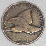 Rare Flying Eagle 1857 Nicely Toned Copper-Nickel Cent/Penny Nice Good or Better