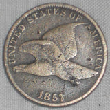 Rare Flying Eagle 1857 Nicely Toned Copper-Nickel Cent/Penny Good Fine or Better