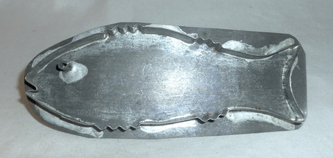 Early Tin Pennsylvania Flat-Back Cookie Cutter Large Fish Design w/ Defined Eye