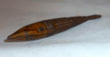 Rare Antique Carved Walnut Wood Fish-Shaped Figural Needle Case Very Unusual