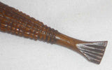 Rare Antique Carved Walnut Wood Fish-Shaped Figural Needle Case Very Unusual