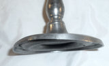 Antique Pewter Fluid Lamp Tulip Bulb-Shaped Reservoir Two Burners W/ Brass Caps