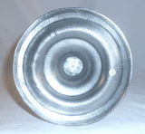 Antique Pewter Fluid Lamp Tulip Bulb-Shaped Reservoir Two Burners W/ Brass Caps