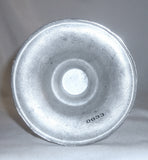 Old Pewter Fluid Lamp Tulip Bulb-Shaped Reservoir Two Caped Brass Finger Burners