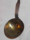 Antique Tasting Ladle Wrought Iron Handle w/ Rat Tail Brass Bowl & Copper Rivets