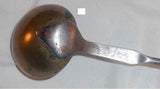 Antique Tasting Ladle Wrought Iron Handle w/ Rat Tail Brass Bowl & Copper Rivets