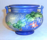 "Rare" 1938 Roseville Pottery Blue Fuchsia Pattern 3” High Urn-shaped Jardinière