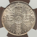 1919 Two Shillings or Florin Silver Coin from Great Britain King George V MS 62