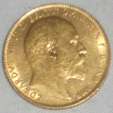 1909 Gold Coin Great Britain Sovereign King Edward VII Head Right KM 805 AU++