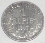 1907 Silver Coin German East Africa One Rupie/Rupee Lustrous Uncirculated