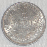 Nice 1904A Silver Coin German East Africa Quarter Rupie/Rupee Toned Choice AU