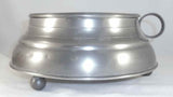Antique Pewter Spittoon Round Base Ball Feet Funnel Lid By Gleason Dorchester MA