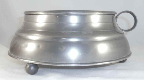 Antique Pewter Spittoon Round Base Ball Feet Funnel Lid By Gleason Dorchester MA