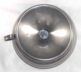 Antique Pewter Spittoon Round Base Ball Feet Funnel Lid By Gleason Dorchester MA