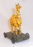 Unusual 1982 Painted Carved Wood Folk Art Camel Pull Toy Walter & June Gottshall