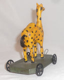Unusual 1982 Painted Carved Wood Folk Art Camel Pull Toy Walter & June Gottshall
