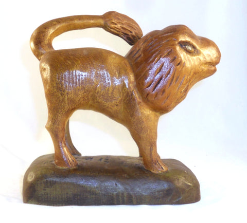 1980 Carved Wood Painted Schimmel-Style Folk Art Lion Walter & June Gottshall