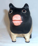 1990 Hand Carved Wood Polychrome Painted Folk Art Pig Walter & June Gottshall