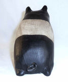 1990 Hand Carved Wood Polychrome Painted Folk Art Pig Walter & June Gottshall