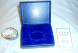 Halcyon Days Enamels England Enameled Oval Box Floral Decoration Motto "My Wife"