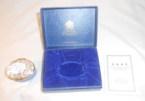 Halcyon Days Enamels England Enameled Oval Box Floral Decoration