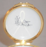Halcyon Days Enamels England Tall Cylindrical Box Ducks and Their Chicks in Box