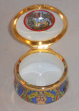 Halcyon Days Enamels England Round Box Christmas 2000 In Original Red Gift Box
