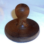 Turned Carved Wood Single Piece Butter Print Heart Design w/ Unidentified Symbol