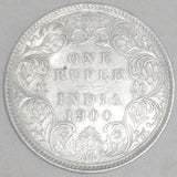 Beautiful Silver Coin from India British Occupation Milled Coin 1900B One Rupee Victoria Empress KM 492 AU++&nbsp;