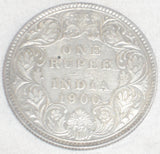 Beautiful Silver Coin from India British Occupation Milled Coin 1900B One Rupee Victoria Empress KM 492 AU++&nbsp;