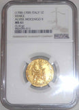 1700-09 Gold Coin Venice Italy Zecchino or Ducat Alvise Mocenigo II KM 460 MS61