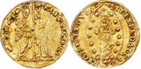 1585-1595 Gold Coin Venice Italy Zecchino or Ducat Pasquale Cicogna Fr 1270 XF45