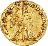 1585-1595 Gold Coin Venice Italy Zecchino or Ducat Pasquale Cicogna Fr 1270 XF45