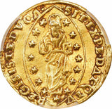 1585-1595 Gold Coin Venice Italy Zecchino or Ducat Pasquale Cicogna Fr 1270 XF45