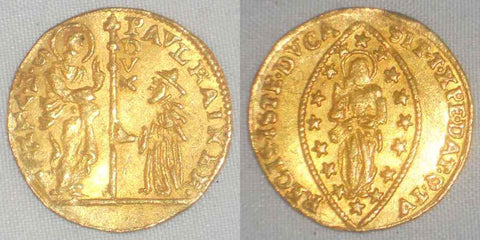 Beautiful 1779-89 Gold Coin Venice Italy Ducat Zecchino Paolo Rainier KM 714 AU+