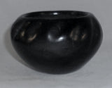 Old Native American Black Pottery Pot Slanted Pinch Pattern Decoration