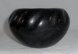 Old Native American Black Pottery Pot Slanted Pinch Pattern Decoration