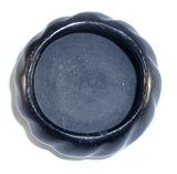 Old Native American Black Pottery Pot Slanted Pinch Pattern Decoration