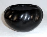 Old Native American Black Pottery Pot Slanted Pinch Pattern Decoration