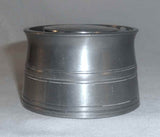 Antique Continental Pewter Inkwell Round Base and Hinged Lid W/ Porcelain Insert