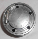 Antique Continental Pewter Inkwell Round Base and Hinged Lid W/ Porcelain Insert