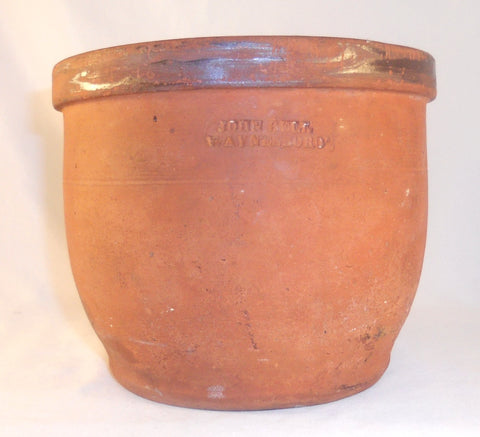 Antique John Bell Redware Large Crock Brown Lead Glaze Interior Waynesboro PA