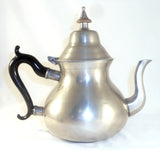 Antique 1825-37 Pear-Shaped Pewter Teapot Josiah Danforth Middletown Connecticut